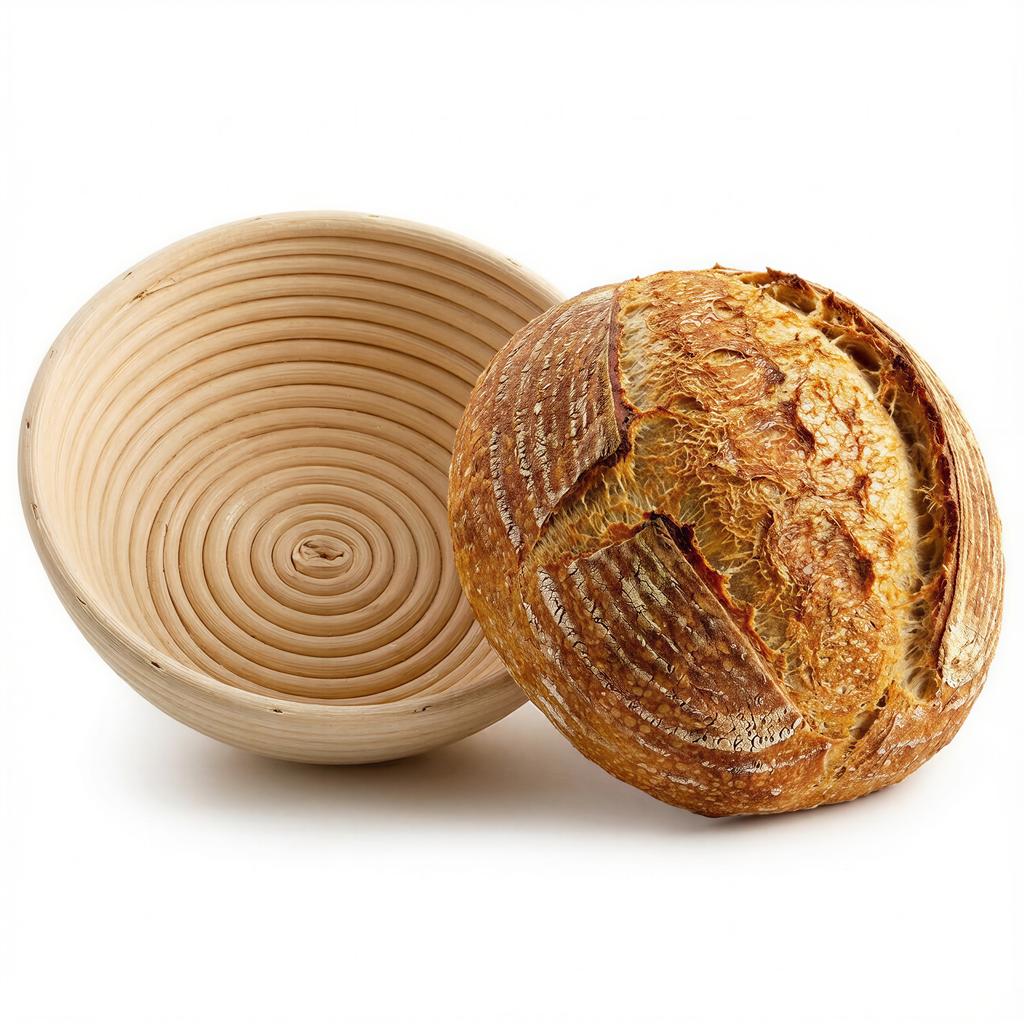 Ratan Basket 25Cm With Cover For Bread Proofing Ø 24.5Cm
