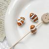 1Pc Stripe Painted Cute Small Fish Beads Charms Ceramic Spacer Loose Beads For Jewelry Making Diy Bracelet Accessories