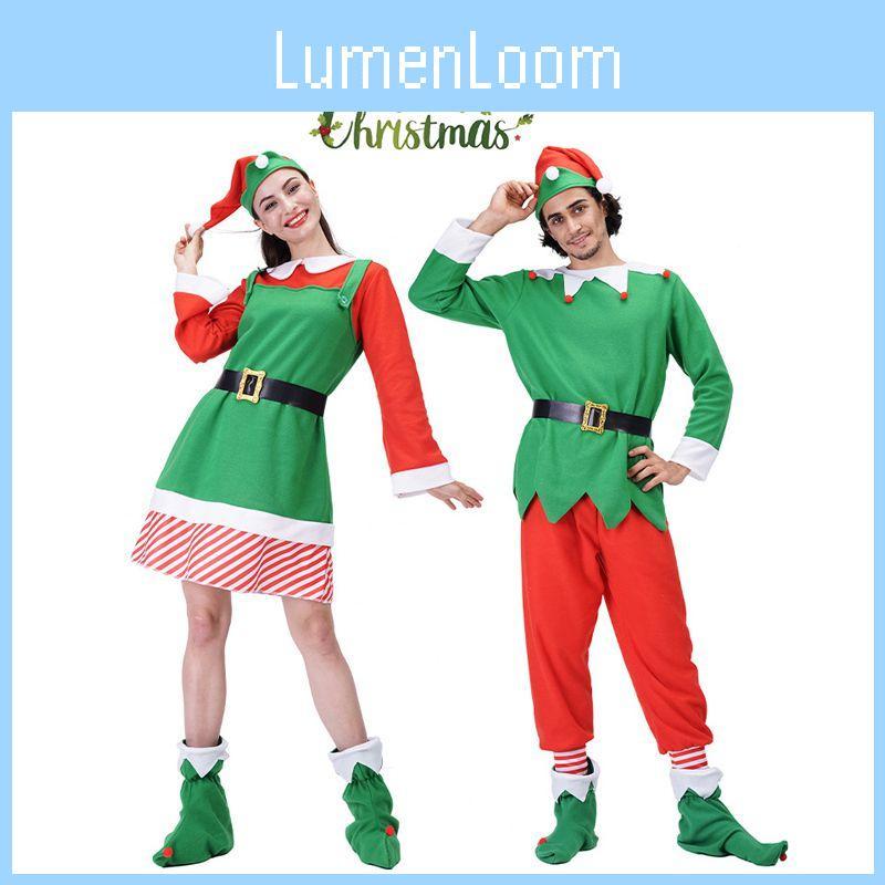 Christmas Elf Adult Cosplay Costume Couple Outfits