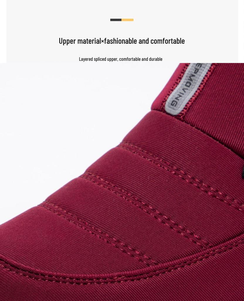 Dámské bavlněné sněhule s fleecovou podšívkou - Zimní nazouvací všestranná ležérní obuv