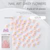 50 Pièces Mini Marguerites 3D Charms Nail Art Accessoires Fournitures de Décoration Manucure Matériaux Design Dos Plat Bijoux d'Ongle DIY