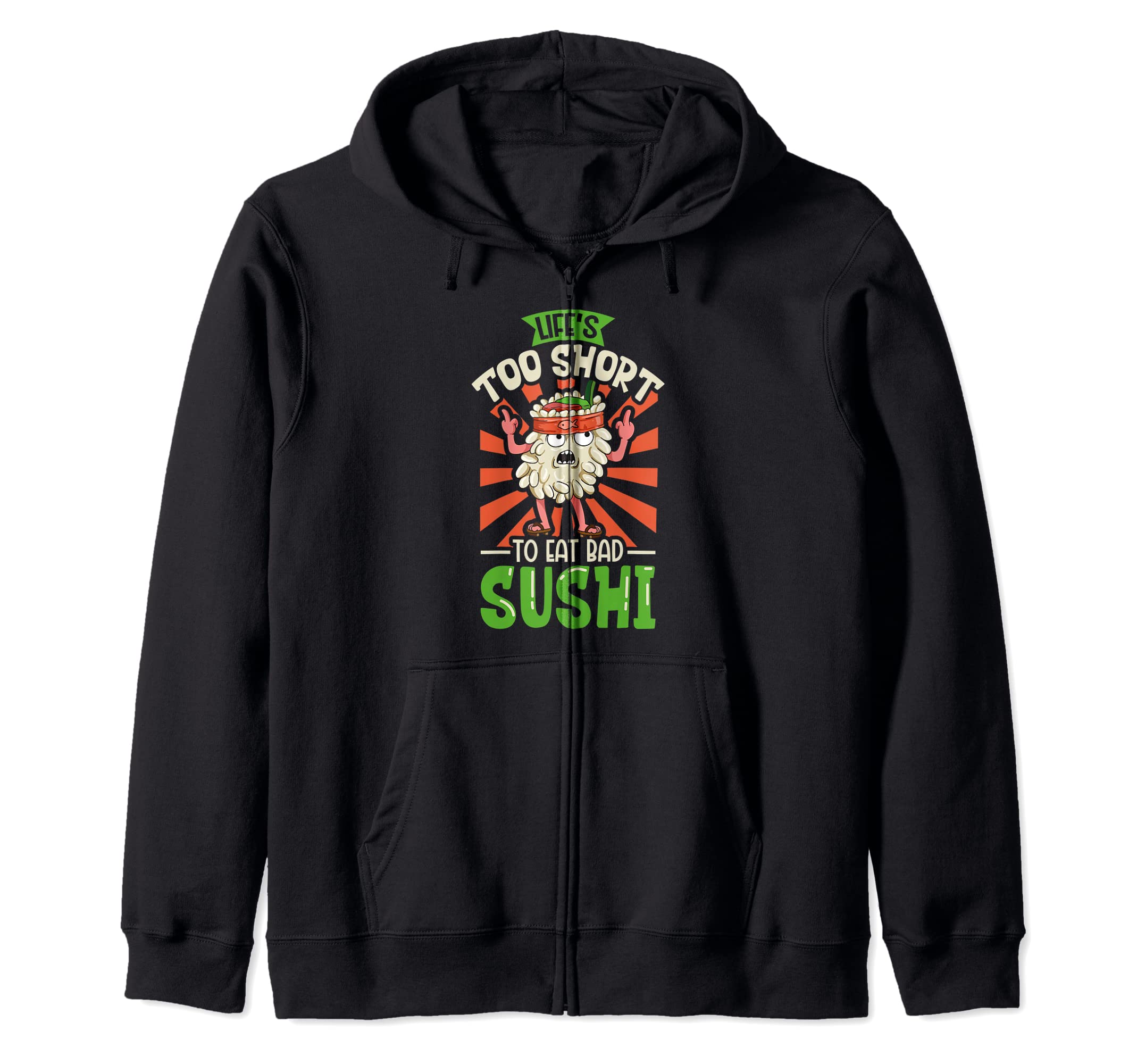 

Sushi Japanese Japanese Zip Hoodie Fan, Cuisine, Foodie, Cooking, Culture, чёрный
