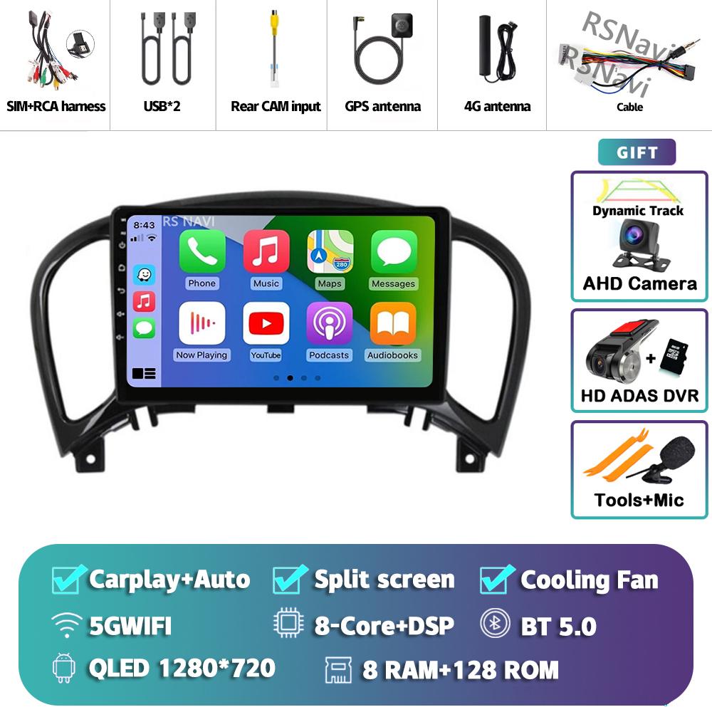Android 14 Carplay Auto For Nissan Juke 2010 - 2014 Car Radio Player Multimedia Stereo Navigation Head Unit DSP 360 Camera GPS