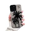 Nordic Style Fur Versatile Black Hidden Coconut Tree Suitable for New Apple 16promax Mobile Phone Case Iphone15