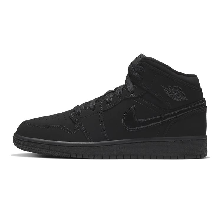 

Jordan Air Jordan 1 Mid Slip Resistant Cushioning Mid top Children s Basketball Shoes Black Warrior Teenagers 554725-056 38