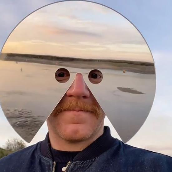 Mască Oglindă Creativă pentru Petrecere Foto Plastic Reflectorizant Propteză Față pentru Cosplay Costum Halloween Ușoară Unică