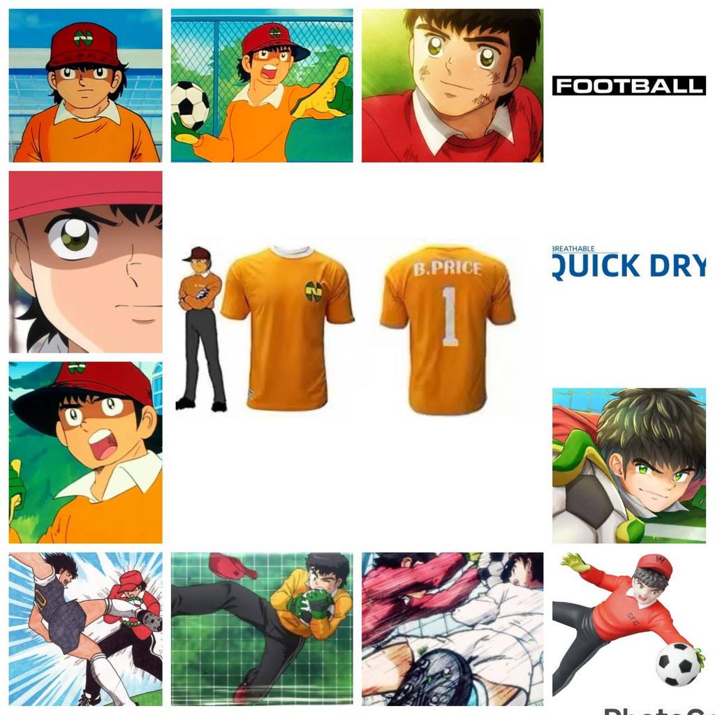 Captain Tsubasa Wakabayashi Price GK Goalkeeper Football Soccer T-Shirt Jersey Japan Cartoon Animation Print Quick Dry Vintage Short Sleeve Uniform