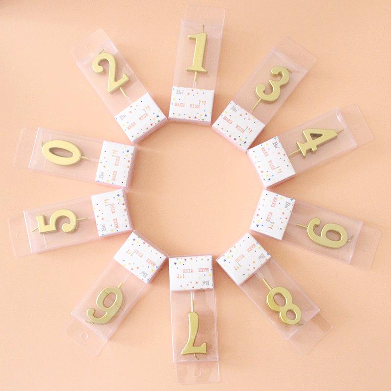 Golden Number Candles 0-9 Birthday Cake Candles High Quality Local Gold Number Candles