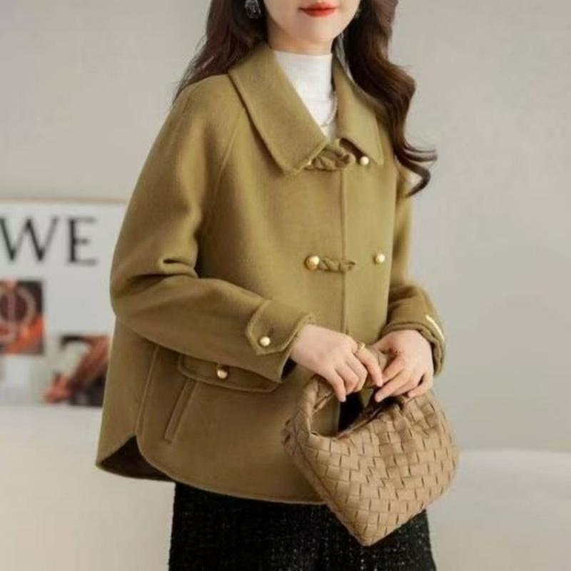 

New fashion short dragon and phoenix coat loose large size women s clothing autumn and winter foreign style wool coat women M верблюд