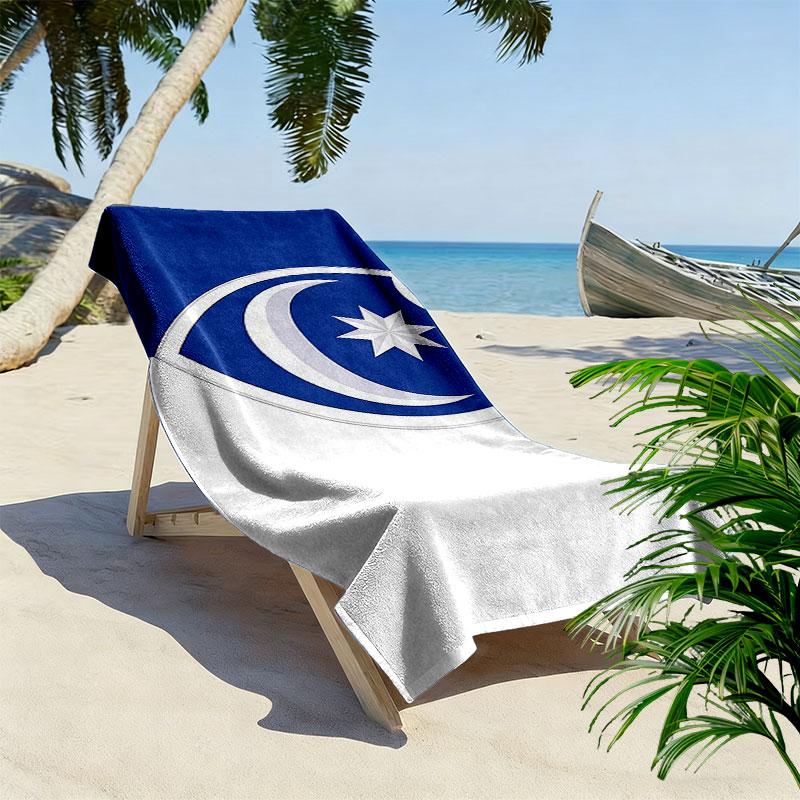 Portsmouth FC Print Beach Towel, Large Soft Quick Dry Towel for Beach Camping Swimming