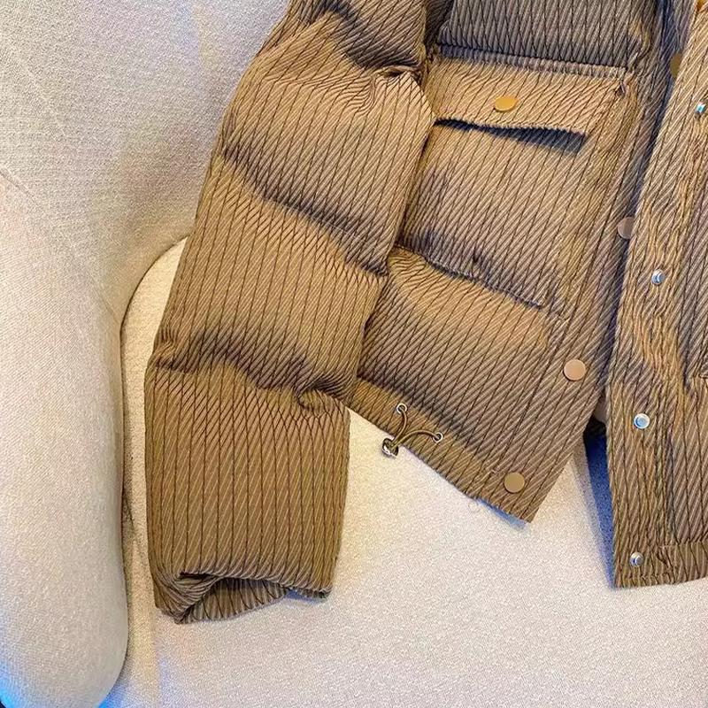 Chaqueta Casual de Moda Top Corto Cálido Engrosado para Mujer