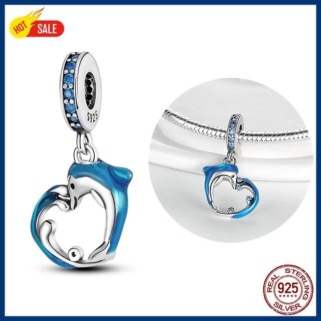 100% 925 Sterling Silver Firefly Charms Evil Eye Air Balloon Blue Charms FitNew Original Bracelet DIY Jewelry Making