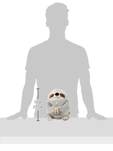 Shinada Global Mochi Series Sloth Plush Toy, Gray (Large), 22 x 22 x 30 cm, MONK-0350G