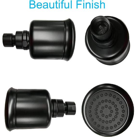 High Pressure Black Brass Shower Head with Filter and 360 Degrees Adjustable Swivel, Replacement for Bathroom Low Flow, Matte Black 2.8 Inch Heavy