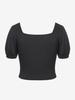 Rosegal Gothic Frilled Lace-up Ruched Crop Top