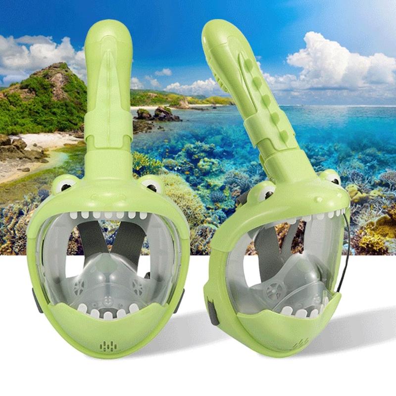 Full Face Snorkel Mask For Children 2-Piece Kids Snorkel Set With Full ...