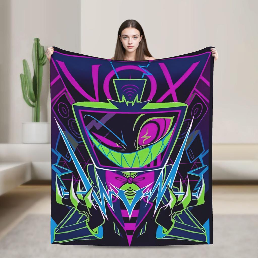 VOX H-Hazbin Hotel Alastor Game Flannel Blankets Super Soft Throw Blanket for Home Decor Office Print Bedspread Sofa Bed Cover
