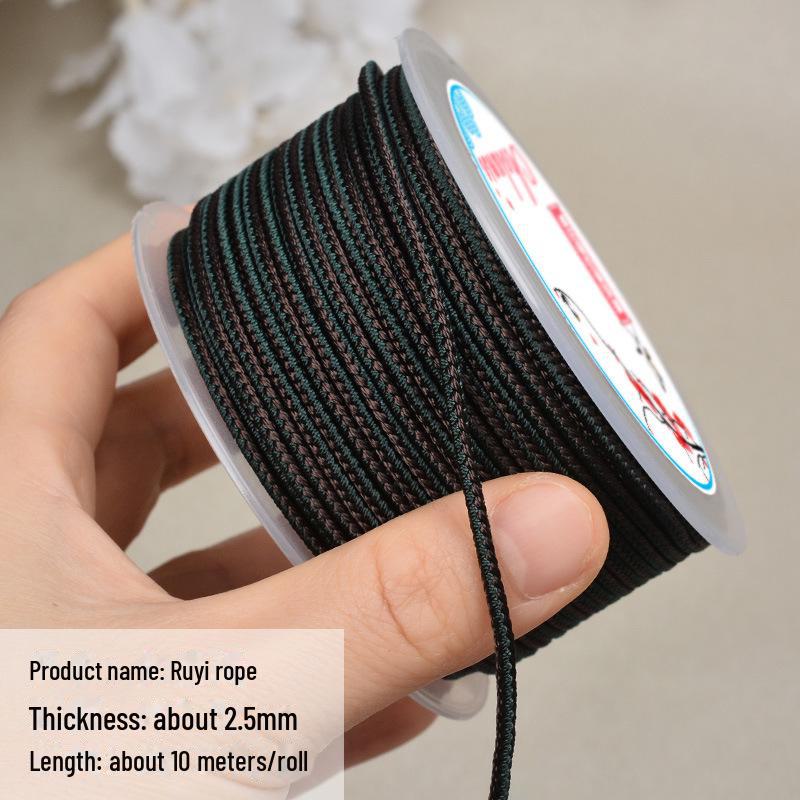 Hand-Woven 2.5mm Ruyi Rope for Jade Pendant Lanyard or Colorful Beaded Bracelet