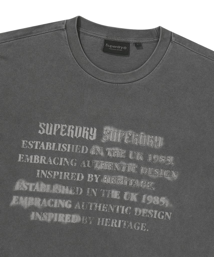 Syupeodeulai Vintage Lettering T-Shirt Charcoal Sduiscq41Chl