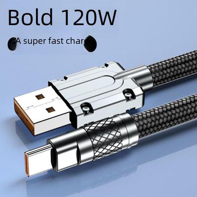 120W Braided USB-C Fast Charging Cable for Xiaomi, Honor, and Huawei Phones
