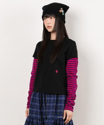 WEBHOUSE Twister Star Angel Layered Long Sleeve - Black