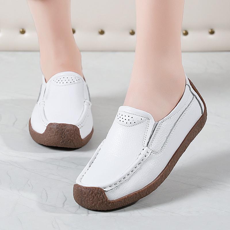 Leather Womens Casual Shoes Leisure Sneakers Women Luxury Brand Slip on Loafers Female Soft Moccasins Zapatos De Mujer