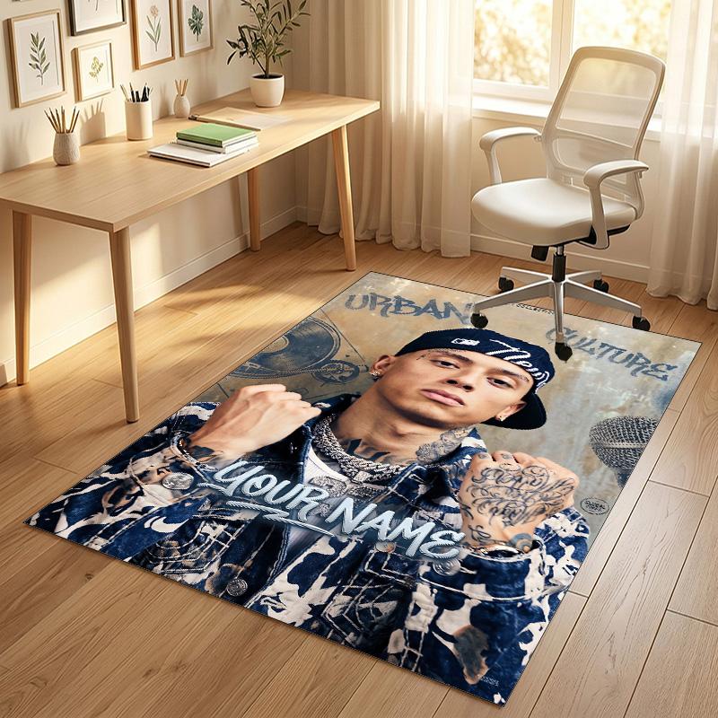 Personalized Crystal Velvet Carpet,Central Cee Custom Printed Name, Plush Area Rug For Home Indoor Decor