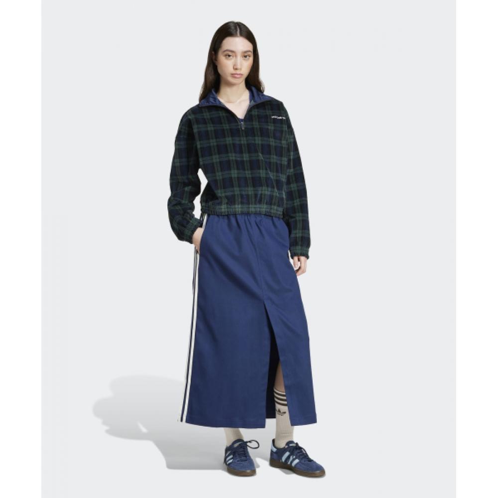 Adidas Cotton Twill Midi Skirt   Navy Ix1039