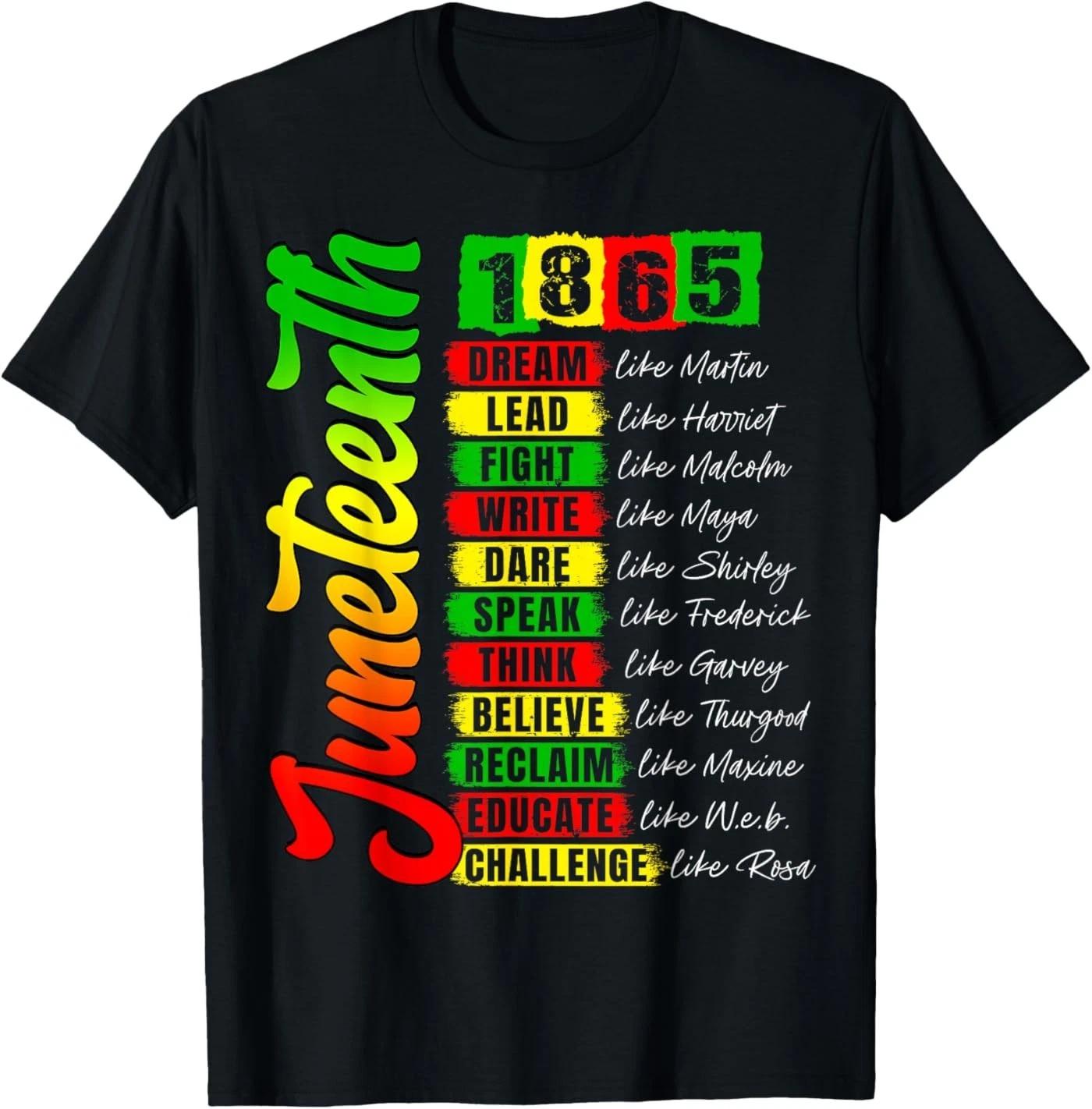 Juneteenth 1865 Black History Civil Rights Leaders Pride T-Shirt M