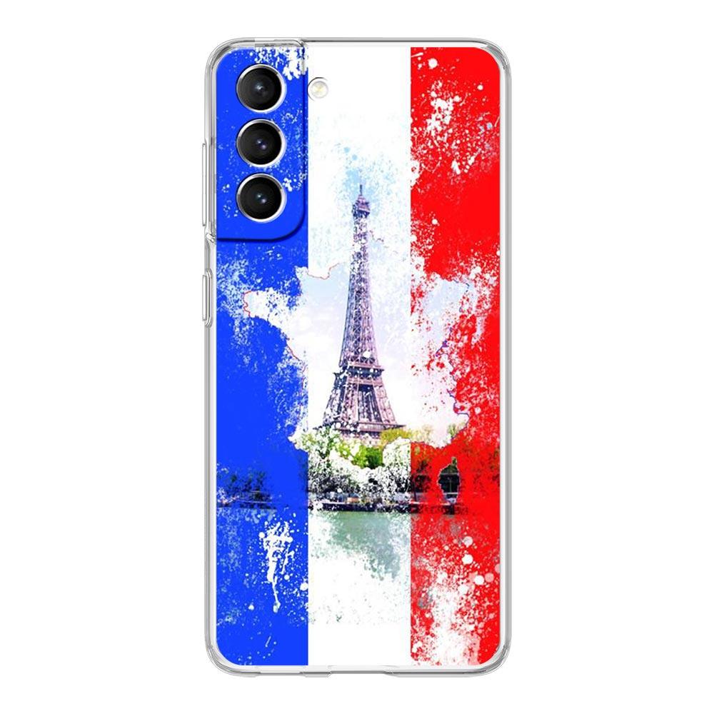 Frankreich Flagge Fußball Paris Handyhülle Für Samsung Galaxy S22 5G S20 Ultra S21 FE 5G S10E S9 S8 S10 Plus Note 20 10 Klare Hülle