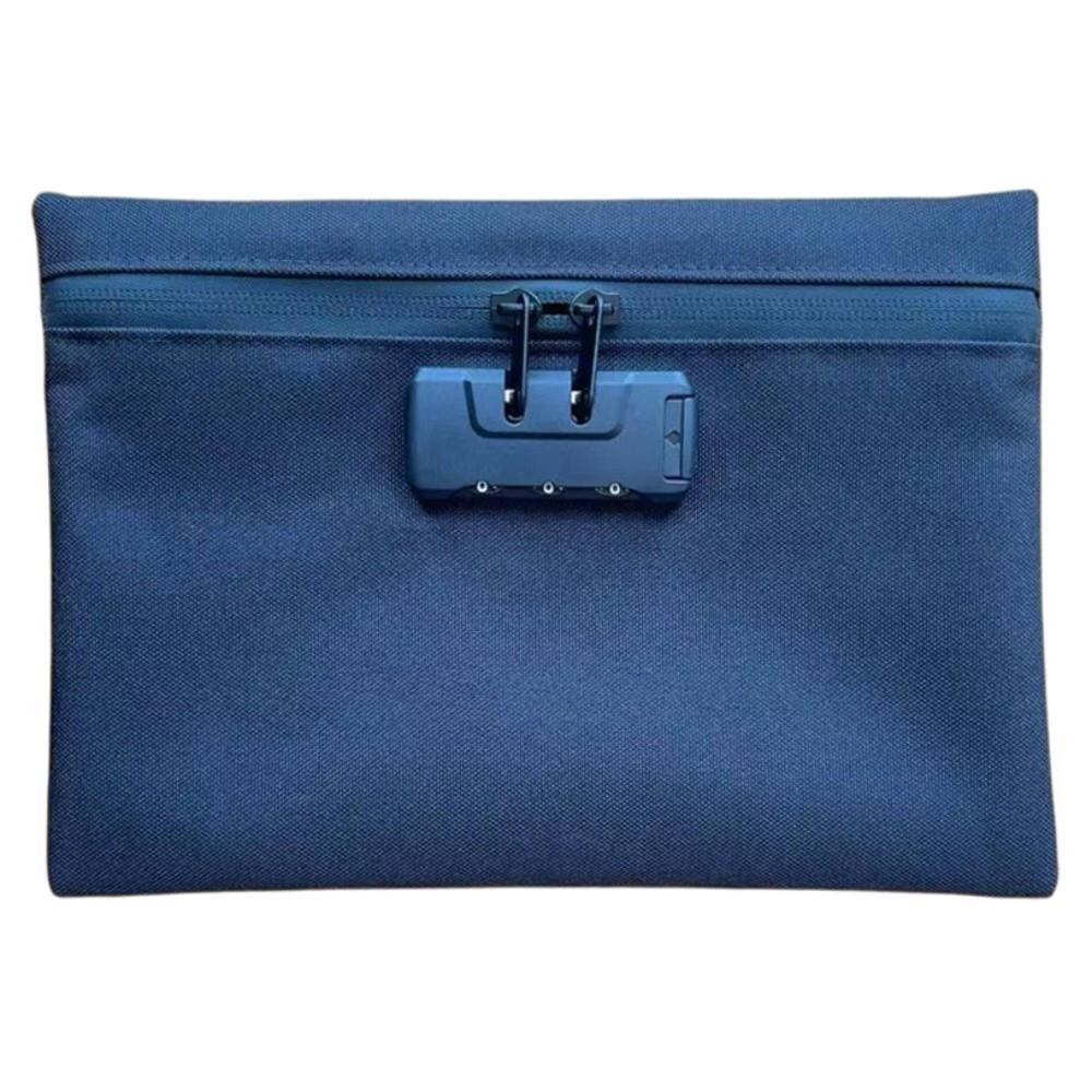 Canvas Portable Locking Pouch Zip Closure Security Document Bag Money Bag with Lock  Home