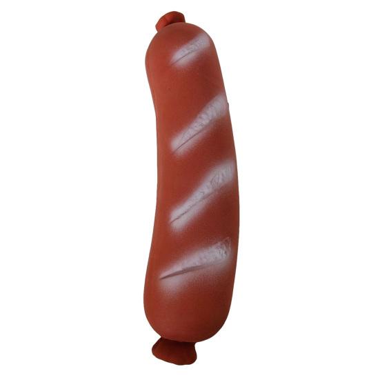 Robustes quietschendes Hundespielzeug für aggressive Kauer Unzerstörbares Trommelstock-Wurstförmiges Latex-Kauspielzeug für kleine, mittlere und große Rassen