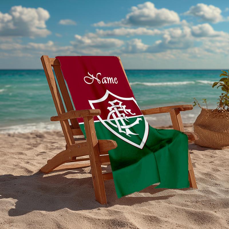Custom Name Ultra-Soft Beach Towel with Fluminense FC Theme,Ideal for Pool - Camping, Diving - Perfect Travel Essential, Vibrant Beach Towel.