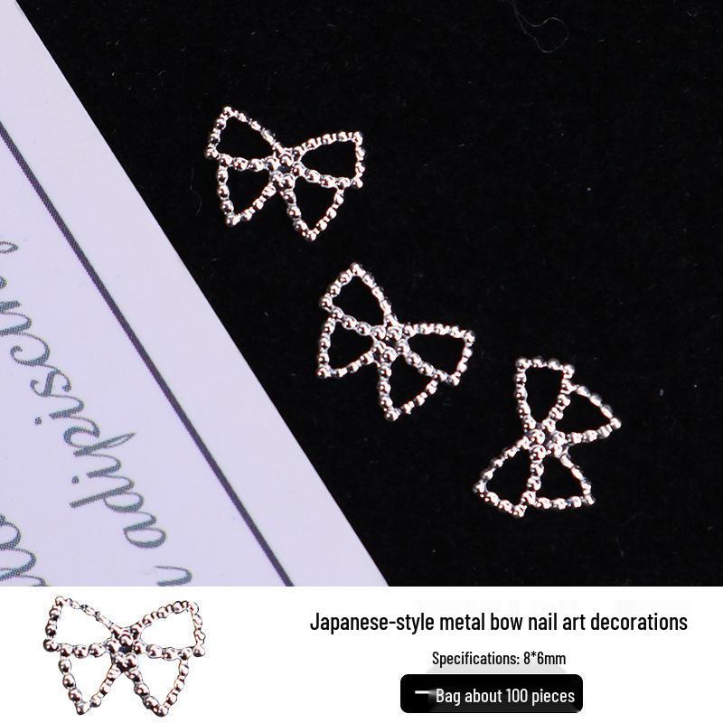 Metallic Silver and Gold 3D Butterfly Nail Art Rivets - Large & Small Pack