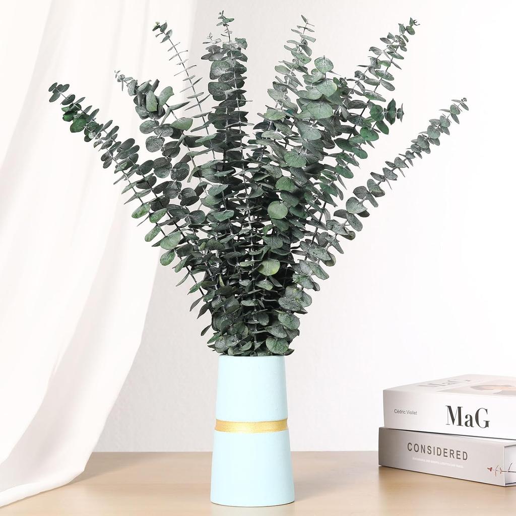 20 PCS Dried Eucalyptus Stems, 17'' Natural Real Live Greenery Eucalyptus Leaves Branches Hanging Shower, Preserved Fresh Eucalyptus Plant for SPA