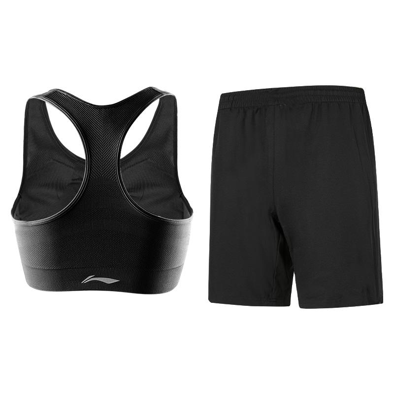 Li-Ning Summer Lightweight Sports Bra Comfortable Shorts Yoga Set Women Activewear LNXY002-1+LNXY407-1