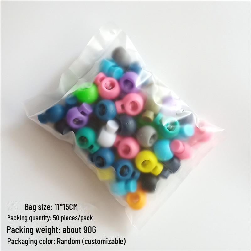 Mixed Color Large Round Bead Single-Hole Spring Buckle (50 pcs/pack)
