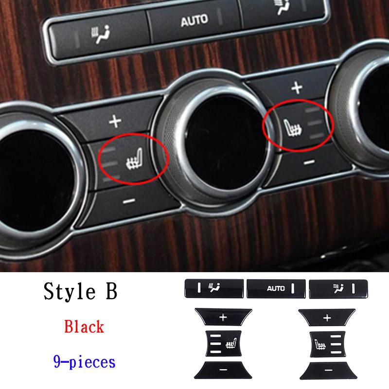 For Land Rover Range Rover Vogue L405 2013-17 Aluminum Alloy Black Car Rear Air Conditioning Button Trim Sticker Car Accessories