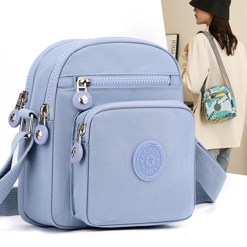 Small Bag Women's New Casual Korean Fashion Shoulder Bag Nylon Crossbody Bag Multi Pocket Small Square Bag