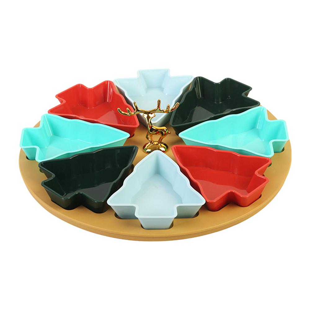 

Креативный поднос для сервировки в виде рождественской елки с 8 отделениями, тарелка для конфет, поднос для рождественских закусок, разделенный поднос для закусок, поднос для еды