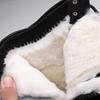 Men's High-Top Leather Combat Boots - Thick Sole, Bright Finish, Fur-Lined, Martin Style Snow Boots