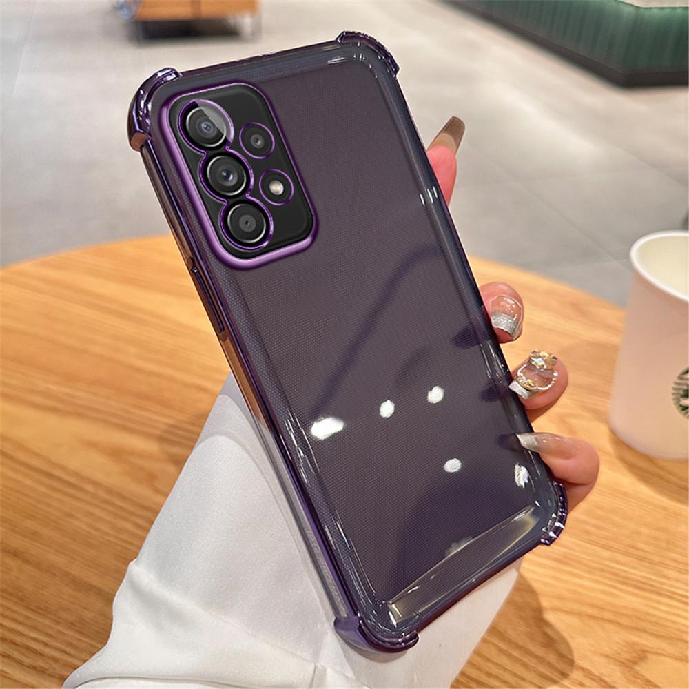 Transparent Plating Magnetic Bracket Phone Case For Samsung A13 A23 A33 A53 A73 A12 A22 A32 A52 A03 A52S Shockproof Soft Cover