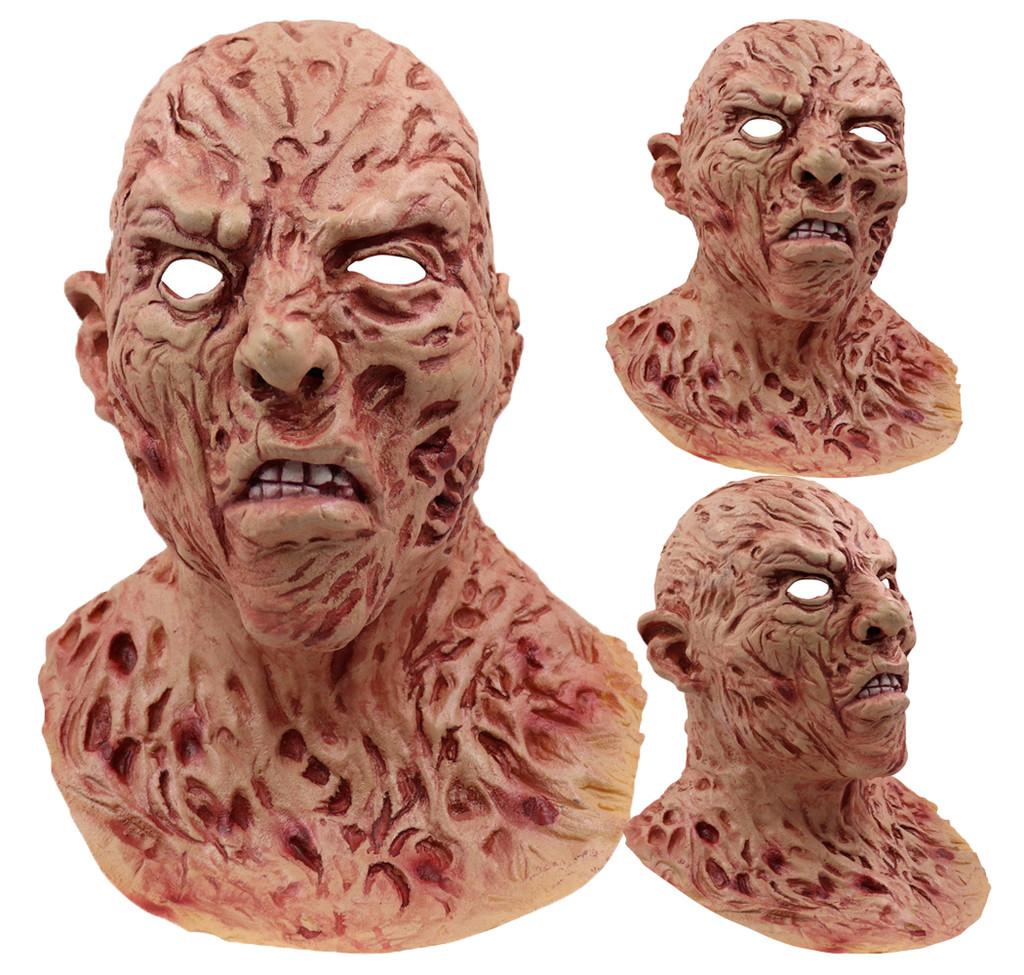 Gruselige Freddy Krueger Latexmaske Vollkopfhelm für Halloween-Party Cosplay