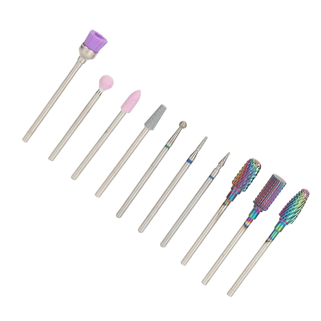 Nail Drill Bits Set Tungsten Steel Nail Art Grinding Head Dead Skin Removal Manicure Polishing Tool