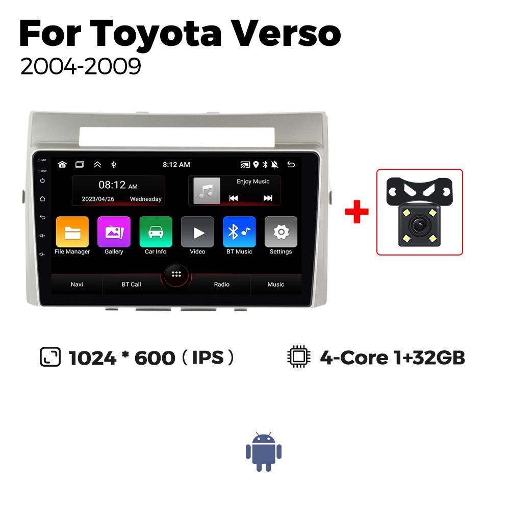 2 Din Android Autoradio 4Core Für Toyota Corolla Verso AR10 2004-2009 Multimedia Video Player GPS Stereo Carplay Auto Kopf Einheit