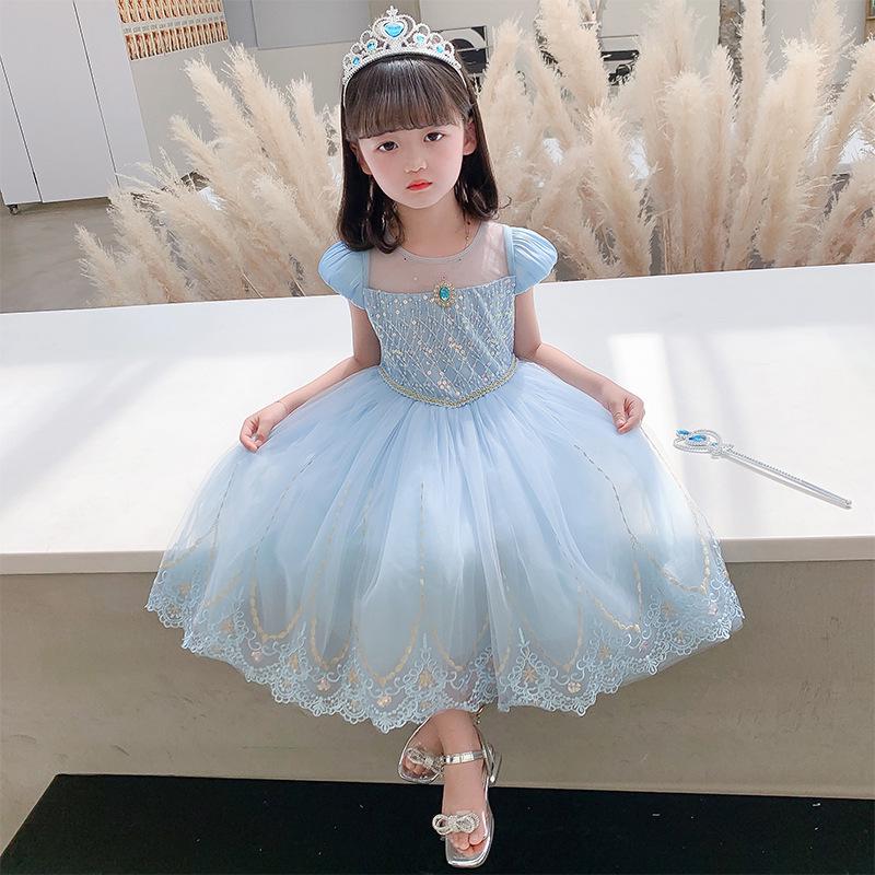 2025 New Girls' Frozen Elsa Tutu Ballet Skirt Princess Style