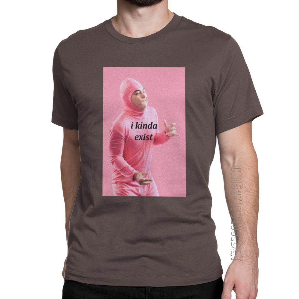 Men Pink Guy I Kinda Exist T Shirt Filthy Frank Joji Meme Japanese Youtube Cotton Male Tshirt Tee Shirt Oversize TShirt S