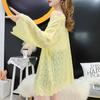 Summer Thin Cut-out Knit Cardigan Women's Loose Open Front Blouse Light Sun Protection Clothing