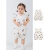 Class a 100% Cotton Summer Thin Style Infant and Toddler Soft Flutter Sleeve Short-Sleeve Romper for Girls, Cute Princess Style