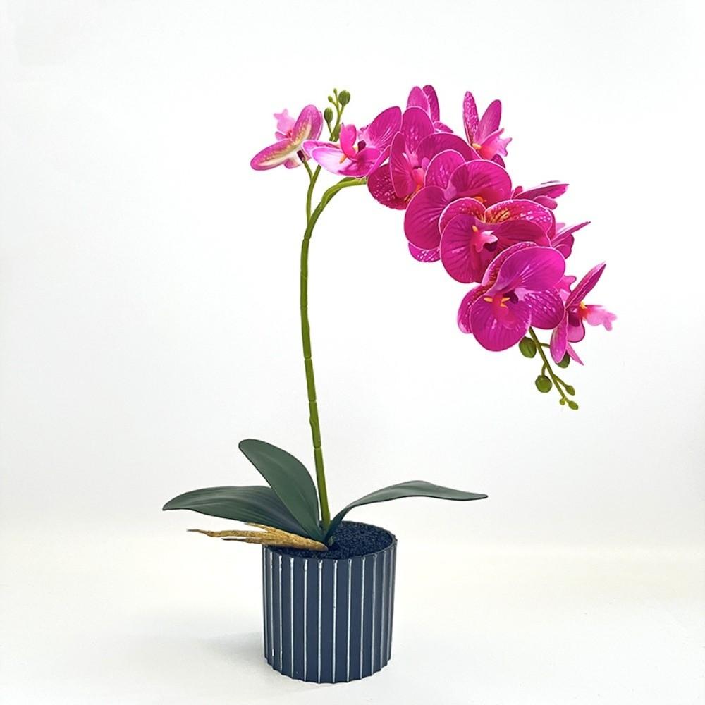 Flower Pot Artificial Orchid Bonsai Multi-Bloom Artificial Faux Plants Home Decor